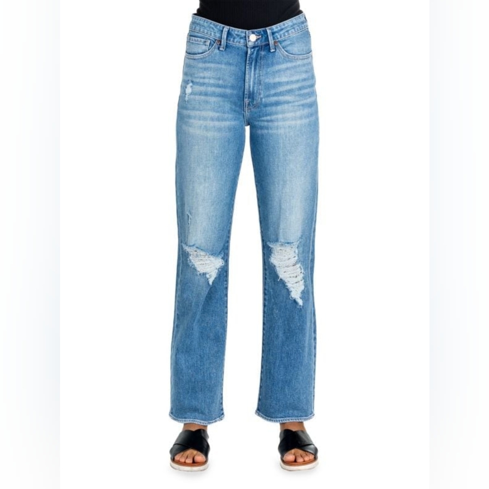 Articles of Society Village High Rise Distressed Wide Leg Jeans